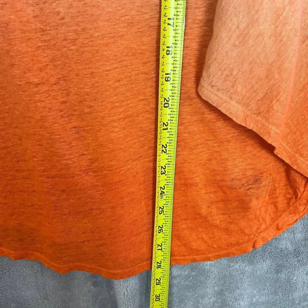 Ralph Lauren Poncho Top‎ Womens L 100% Linen Orange Ombre Lightweight